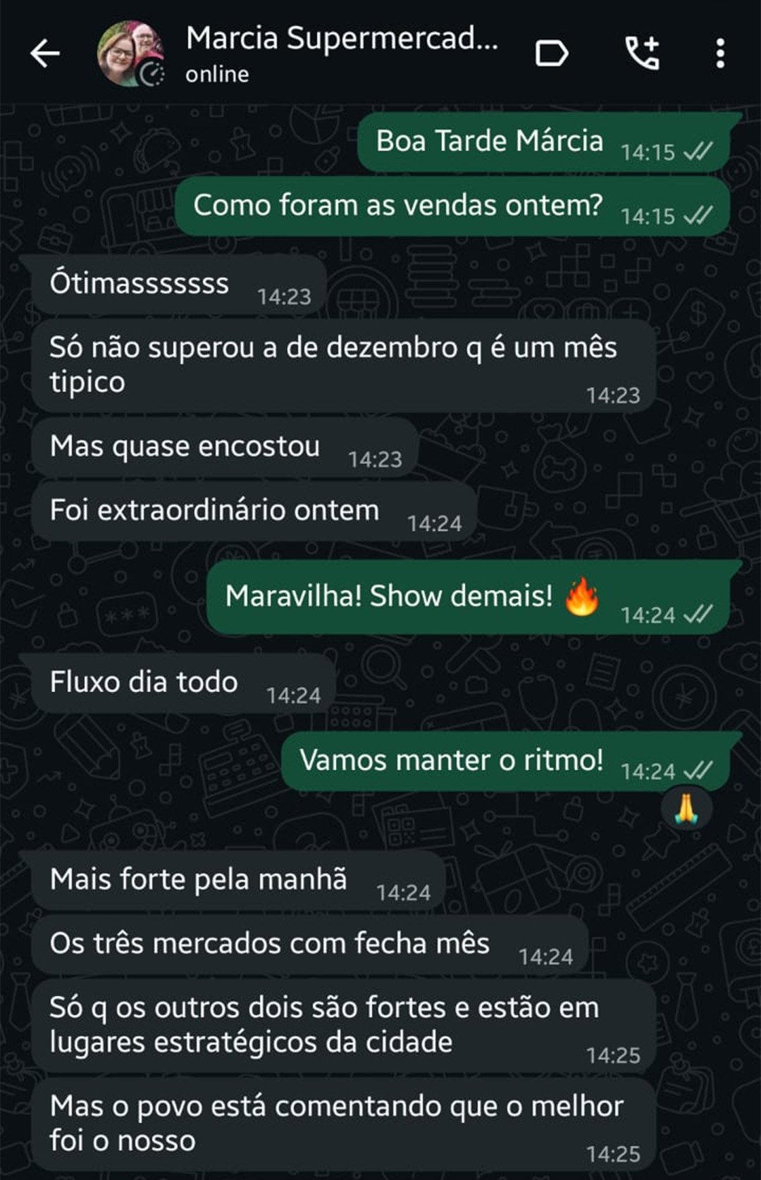 WhatsApp Márcia — vendas extraordinárias